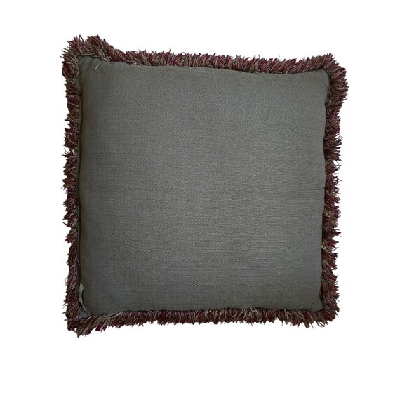 Eastern Accents Luxury Decorative Throw Pillow 24" Square Gold & Red Fringe - Picture 3 of 5